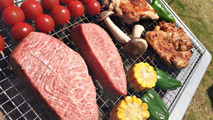 【BBQ】お部屋前のプライベートガーデンで「宇陀牛のステーキ」を中心とした贅沢なバーベキュー